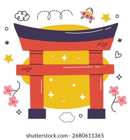 Gate Vector Illustration. Flat Minimal Design. Editable Illustration for Web, Mobile, Print