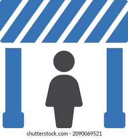 ilustración vectorial de puerta aislada en un fondo transparente. iconos vectoriales de glifo para el concepto o gráficos web.