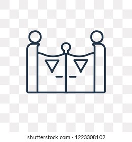 Gate vector outline icon isolated on transparent background, high quality linear Gate transparency concept can be used web and mobile