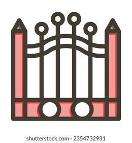 Gate Vector Thick Line Filled Colors Icon For Personal And Commercial Use.
