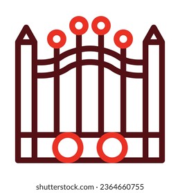 Gate Vector Thick Line Two Color Icons For Personal And Commercial Use.
