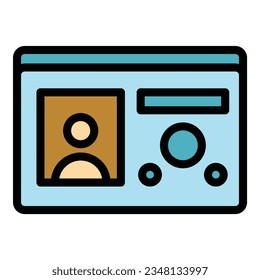 Gate video intercom icon outline vector. Camera security. Control apartment color flat