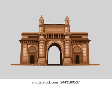 In: Gate Way of India Mumbai. Abstract Vector Illustration.