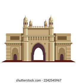 Gate way of India Mumbai vector illustration.