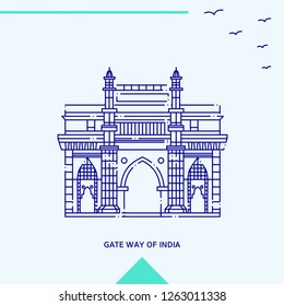 GATE WAY OF INDIA skyline vector illustration