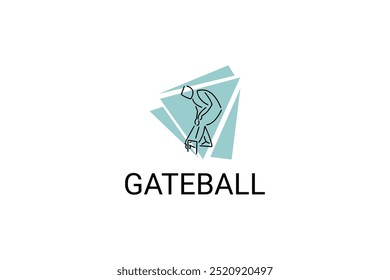 Gateball sport vetor line icon. pessoas jogando gateball. sign. esporte pictograma ilustração