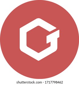 Gatechain token coin logo vector icon