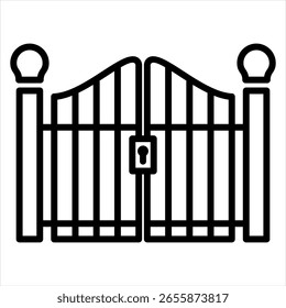Comunidades cerradas esbozan Ilustración vectorial de íconos