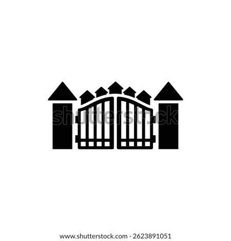 Gated Community Icon with Multiple Homes Black Filled