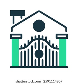 Gated Community line icon. Universal creative premium symbol. Vector sign icon logo template. Vector illustration