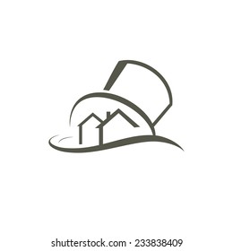 Gated development abstract sign Branding Identity Corporate vector logo design template Isolated on a white background