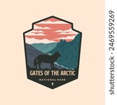 Gates of the arctic national park emblem logo vector symbol illustration design