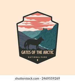 Gates of the arctic national park emblem logo vector symbol illustration design