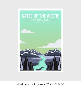 Gates Of The Arctic National Park Poster Vector Illustration Design