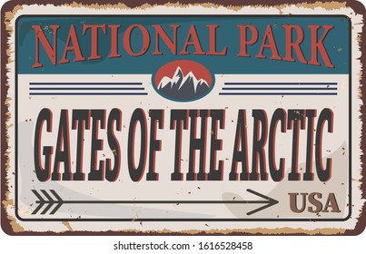 Gates of the Arctic National Park, USA outdoor adventure illustration