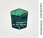 gates of the arctic vector logo patch illustration design, us national park sticker print design