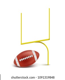 Gates and ball for American football isolated on white background