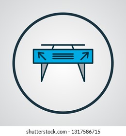 Gates icon colored line symbol. Premium quality isolated direction element in trendy style.