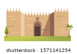 the gates of jerusalem architecture vector illustration