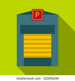 Gates to parking icon. Flat illustration of gates to parking vector icon for web design