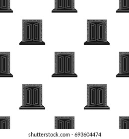 Gates to Valhalla icon in black style isolated on white background. Vikings symbol stock vector illustration.