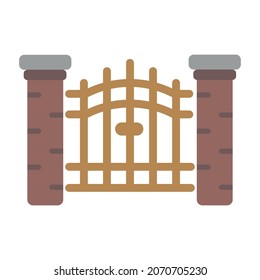 Gates vector illustration in cartoon style. Flat design for mobile app and web sites. 