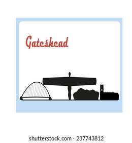 Gateshead in England city skyline silhouette vector illustration