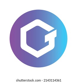 GateToken Cryptocurrency icon. GT token symbol. Cryptocurrency vector icon. Flat Vector illustration - Vector