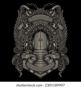 gateway to another realm with dark ornaments