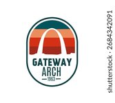 Gateway Arch Est 1963 in Sunset Sky Perfect for Print, Apparel, etc