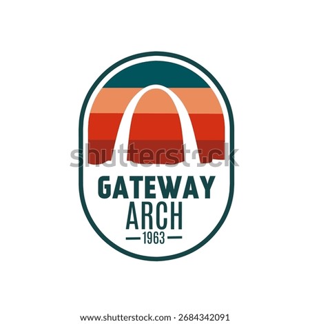 Gateway Arch Est 1963 in Sunset Sky Perfect for Print, Apparel, etc