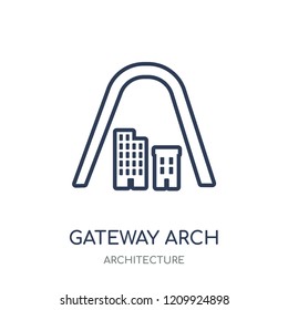 Gateway arch icon. Gateway arch linear symbol design from Architecture collection. Simple outline element vector illustration on white background.