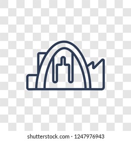 Gateway arch icon. Trendy linear Gateway arch logo concept on transparent background from Architecture and Travel collection