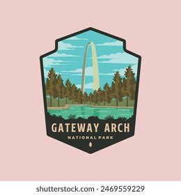 gateway arch national park emblem logo vector symbol illustration design
