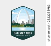 Gateway arch National Park patch logo illustration