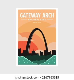 Gateway Arch National Park poster vector illustration design