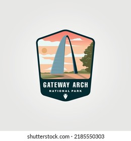 Logo-Design des Gateway-Bogens, Vektorpflaster, Nationalpark-Logo-Sammlung