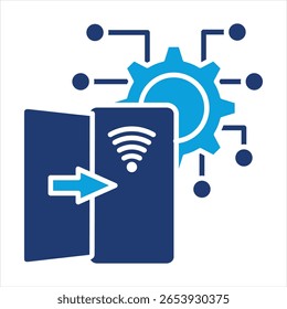 Gateway Flat Blue Icon Vector Illustration