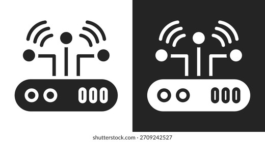 Icono De La Puerta De Enlace En Estilo Glifo Blanco Y Negro