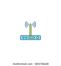 Gateway icon. Internet of things icon. Simple, flat, outline, color.