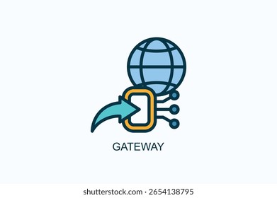 Icono De Puerta De Enlace O Logotipo Ilustración vectorial Aislada