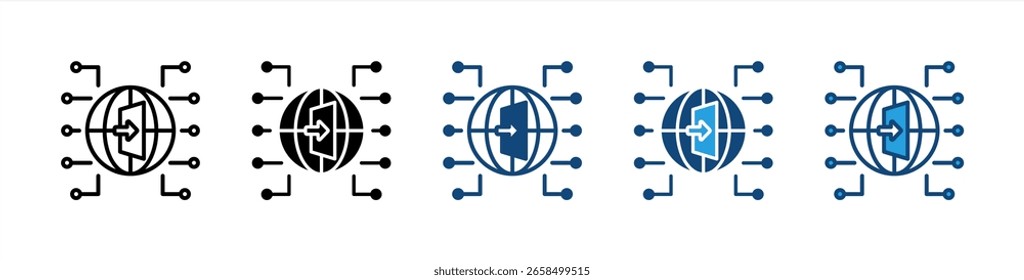 Gateway icon set multiple style collection