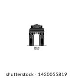Gateway of India icon, Element design in outline style. Line art vector illustration.