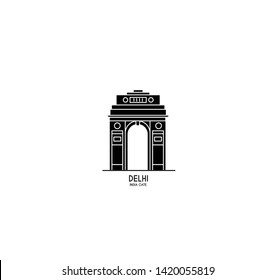 Gateway of India icon, Element design in outline style. Line art vector illustration.