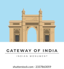 Gateway of India, Indian Monument Vector Illustration