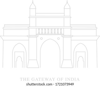 La puerta de entrada del dibujo en línea de India