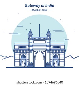 Gateway Of India Mumbai Line Art