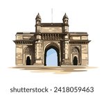 Gateway of India, Mumbai Vector Illustration