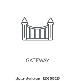Gateway linear icon. Gateway concept stroke symbol design. Thin graphic elements vector illustration, outline pattern on a white background, eps 10.