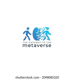 The gateway to the metaverse illustration vector logo design concept